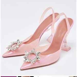 Looking for Amina Muaddi Begum 95 crystal-embellished PVC slingback size 5(35)